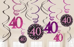 Závěsné dekorace 40. narozeniny 12 ks Amscan Závěsné dekorace 40. narozeniny 12 ks Amscan