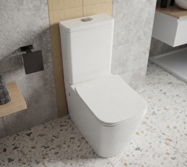 Erga Jotta, WC kombi mísa 640x365x820 mm, Rimless + toaletní sedátko, bílá lesklá, ERG-V03-JOTTA-RIM-WH