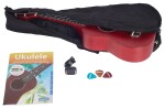 Cascha HH 3970 Soprano Ukulele Bundle Red