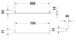DURAVIT - Příslušenství Držák ručníku, délka 81 cm, chrom 0030361000