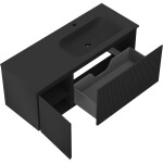 MEXEN/S - Rivel koupelnová skříňka 120 cm s umyvadlem Vela pravá, 1S, 1D, reliéf, černá mat 91A23-12047-3-BBFF71-W23P71