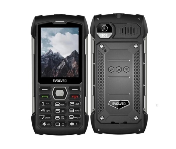 EVOLVEO StrongPhone H1, vodotěsný odolný Dual SIM telefon, černo-stříbrná EDF_547063