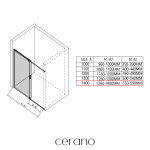 CERANO - Sprchový kout Santoro - levá - 6 mm - chrom, mléčné sklo - 140x80 - posuvný CER-665734