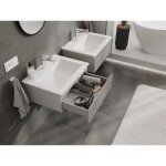 MEXEN/S - Rivel koupelnová skříňka 60 cm s umyvadlem Otis, 1 šuplík, reliéf , šedá mat/bílá mat 91A20-06023-1-BF62-W18M01