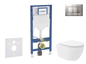 GEBERIT - Duofix Set předstěnové instalace, klozetu Oudee Vortex a sedátka softclose, tlačítko Sigma30, lakovaný chrom mat/chrom SANI11CA1154B