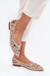 Dámské Baletky Ozdobené Krystaly Béžové Valena 37