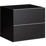 CERANO - Koupelnová skříňka pod umyvadlo s úchytkou Velora - černá matná, chromová úchytka - 59x53x46,5 CER-665047
