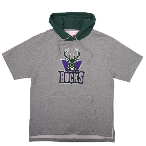 Mitchell & Ness Pánská mikina Milwaukee Bucks NBA Postgame Short Sleeve Hoodie Velikost: 2XL