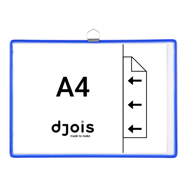 Djois rámeček s kapsou a očkem, A4, otevřený bokem, modrý, 5 ks