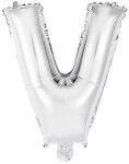 Písmeno V stříbrný balónek 40 cm