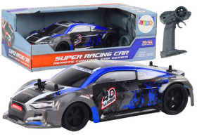 Mamido RC Auto na dálkové ovládání 1:18 gumová kola drift modré