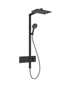 HANSGROHE - Raindance Alive Q Sprchový set s termostatem, 21x34 cm, 3 proudy, matná černá 24590670