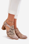 Dámské kožené perforované boty Maciejka 04962-43 béžovo-zlaté 41