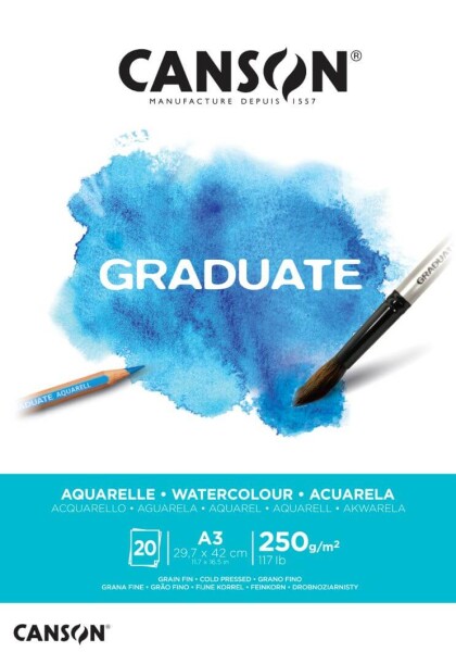 Canson Graduate Aquarelle blok A3 250g 20 listů