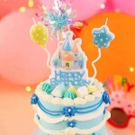 Dortisimo Svíčky Happy Birthday rmodré se zámkem a balónky (3 ks)