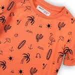 Tričko chlapecké s krátkým rukávem, Minoti, TB TSHIRT 6, oranžová - 68/80 | 6-12m