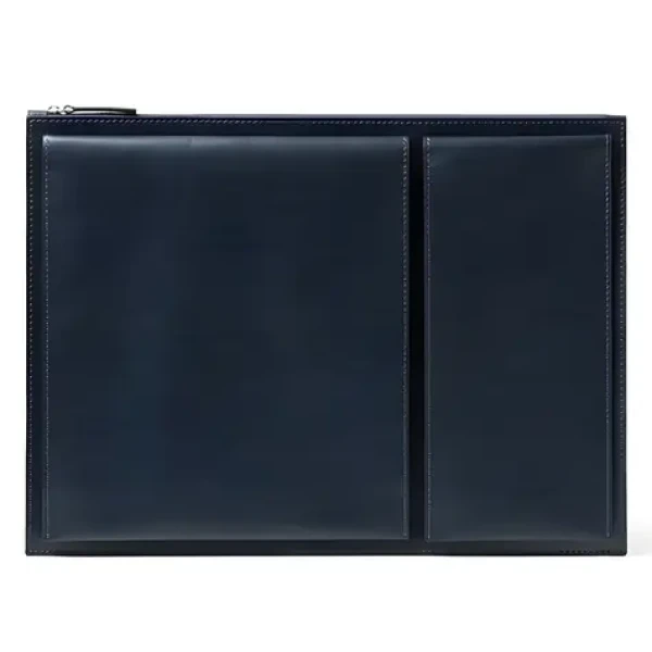 Lexon Flat LN2503B tmavě modrá / Brašna na notebook / 14" / recyklovaná kůže / 2 velké a 2 malé kapsy (LN2503B)