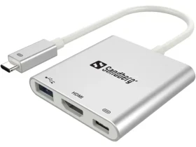Sandberg Mini USB-C HUB / HDMI+USB / stříbrný (136-00)