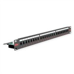 Intellinet 24-Port Cat6a Patchpanel geschirmt 1HE Kabeleinführung 90° abgewinkelt schwarz 24 portů patch panel 483 mm (1