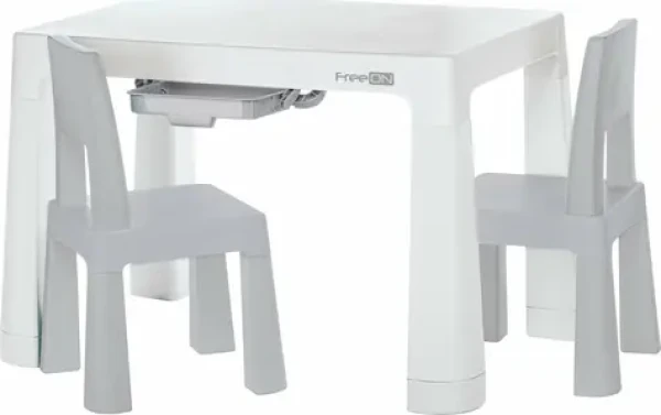 FreeON Plastový stolek s židlemi Neo bílá/šedá / od 3 do 9 let (149506)