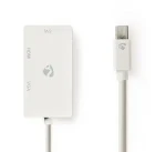 Nedis adaptér Mini DisplayPort na DVI-D, VGA, HDMI bílá / Redukce / 0,2 m / poniklované (CCGP37465WT02)