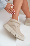 Zazoo 60470 Kožené boty zateplené vlnou na platformě světle béžové 40