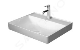 DURAVIT - DuraSquare Umyvadlová mísa 600x470 mm, bez přepadu, s otvorem pro baterii, DuraCeram, WonderGliss, bílá 23546000411