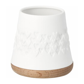 Räder Porcelánový svícen Hearts 7,5 cm, bílá barva, dřevo, keramika