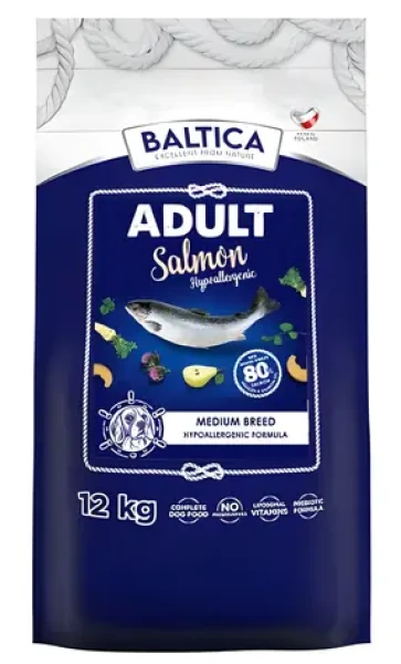 Baltica Excellent Hypoallergenic Adult 12 kg / Granule pro dospělé psy / losos / střední plemena / bez obilovin