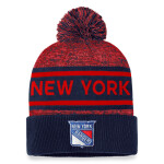 Fanatics Pánská zimní čepice New York Rangers Authentic Pro Rink Heathered Cuffed Pom Knit