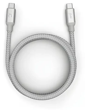 Adam Elements CASA C100+ stříbrná / Kabel USB-C na USB-C / 100W / USB 3.1 Gen 2 / 10 Gbit/s / 1 m (ACBADC100SL)