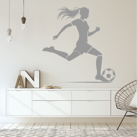 Samolepka Fotbalistka Barva: šedá, Velikost: 100 x 95 cm