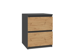 FRONTI Noční stolek MALWA W2 antracit + dub artisan
