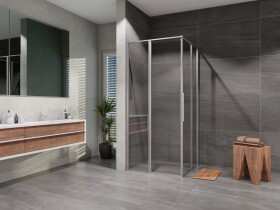 Lansanit Sprchový kout čtverec Tadao 1000x1000, chrom, čiré sklo