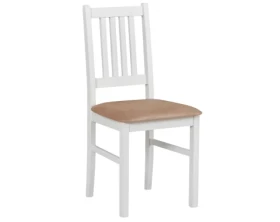 Jídelní židle Bono, bílá/béžová látka