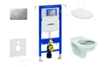 GEBERIT - Duofix Set předstěnové instalace, klozet Alpha se sedátkem, tlačítko Sigma01, matný chrom 111.355.00.5 NR3