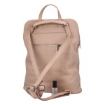 Prostorný dámský kožený batoh Jean, starorůžová