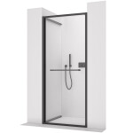 CERANO - Sprchové posuvné dveře Versaro L/P - 6 mm - černá matná, transparentní sklo - 80x195 - zasouvací CER-8050BD80336