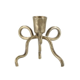 Chic Antique Kovový svícen Bow Antique Brass 10 cm, měděná barva, kov