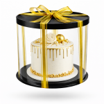 Cake star dortový box černý kulatý 26x31cm - bez stuhy