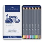 Faber-Castell Goldfaber Aqua Pastel sada 12 barev v kovovém pouzdře