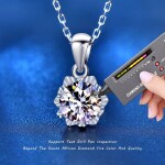 Royal Fashion stříbrný náhrdelník HA-XMZ003-SILVER-MOISSANITE