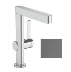 HANSGROHE - Finoris Umyvadlová baterie, s výpustí Push-Open a otočným výtokem, kartáčovaný černý chrom 76060340