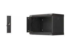 Lanberg WF03 6U černá / Nástěnný rozvaděč / 19" / 540×350 mm / skleněné dveře / flat pack (WF03-5306-10B)