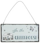 Ib Laursen Plechová cedulka Greenhouse, modrá barva, kov