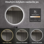CERANO - Koupelnové LED zrcadlo Velo, kovový rám - černá matná - Ø 60 CER-NT8232H60