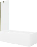 MEXEN/S - Cubik obdélníková vana 150 x 70 cm s panelem + vanová zástěna 60 cm, transparent, zlatá 550315070X9506000050