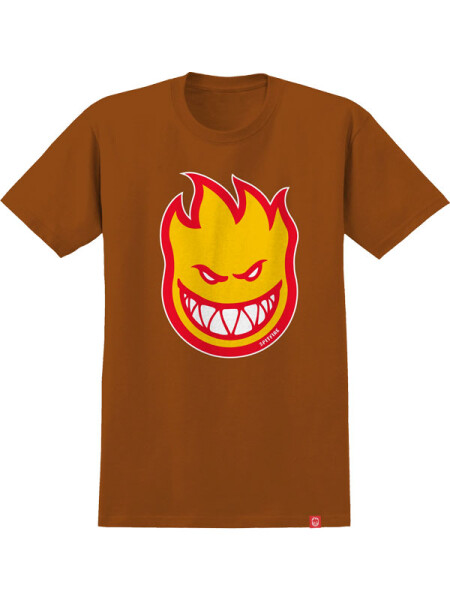 Spitfire BIGHEAD FILL T. ORANGE w/ GOLD & RED Print pánské tričko s krátkým rukávem - L