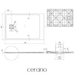 CERANO - Sprchová vanička obdélníková Pablo - SMC/minerální kompozit - strukturovaná bílá matná - 120x80x3 CER-481015