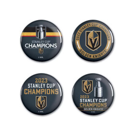 Fanatics Sada placek Vegas Golden Knights 2023 Stanley Cup Champions Four-Pack Button Set